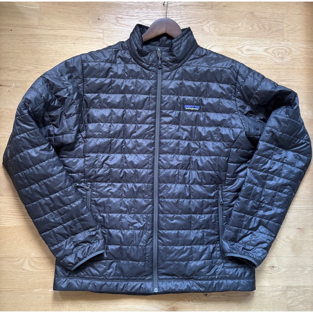 Patagonia Nano Puff Puffer Jacket Coat Mens Large Gray Insulated Packable *FLAW*